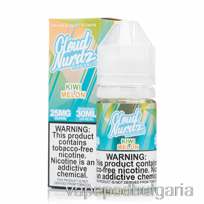 Vape Bulgaria Iced Kiwi Melon - Cloud Nurdz Salts - 30ml 50mg